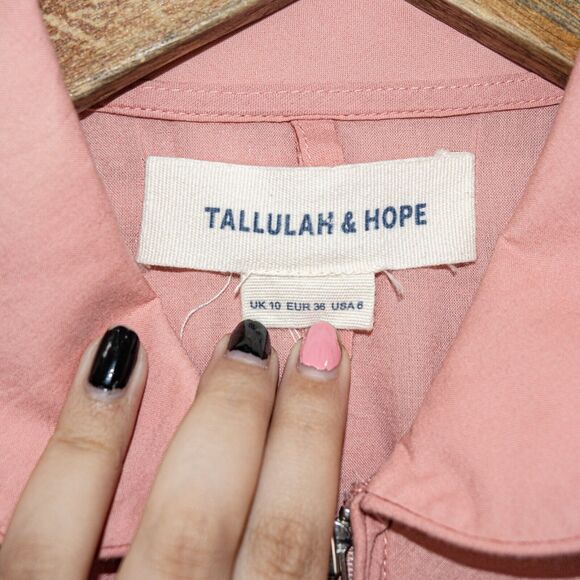 TALLULAH & HOPE Bird Embroidered Dress Waist-tie Peach Women's 6 - Picture 3 of 9